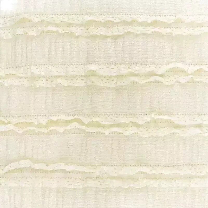 diy handcrafted forest-themed dress fabric for girls, made of black fungus edge lotus crease fabric with elastic hollowed-out lace pleats thumbnail 2