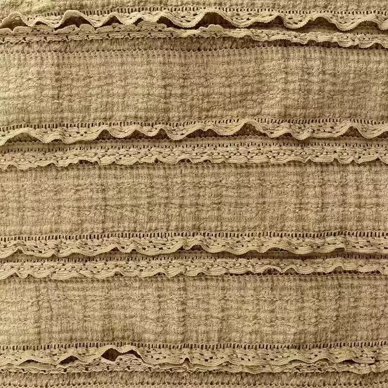 diy handcrafted forest-themed dress fabric for girls, made of black fungus edge lotus crease fabric with elastic hollowed-out lace pleats thumbnail 3