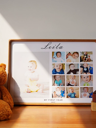 Фоторамка, настенная фотография на день матери из натурального дерева, 12 мес., делается под заказ, изысканный стиль, подарок на день рождения