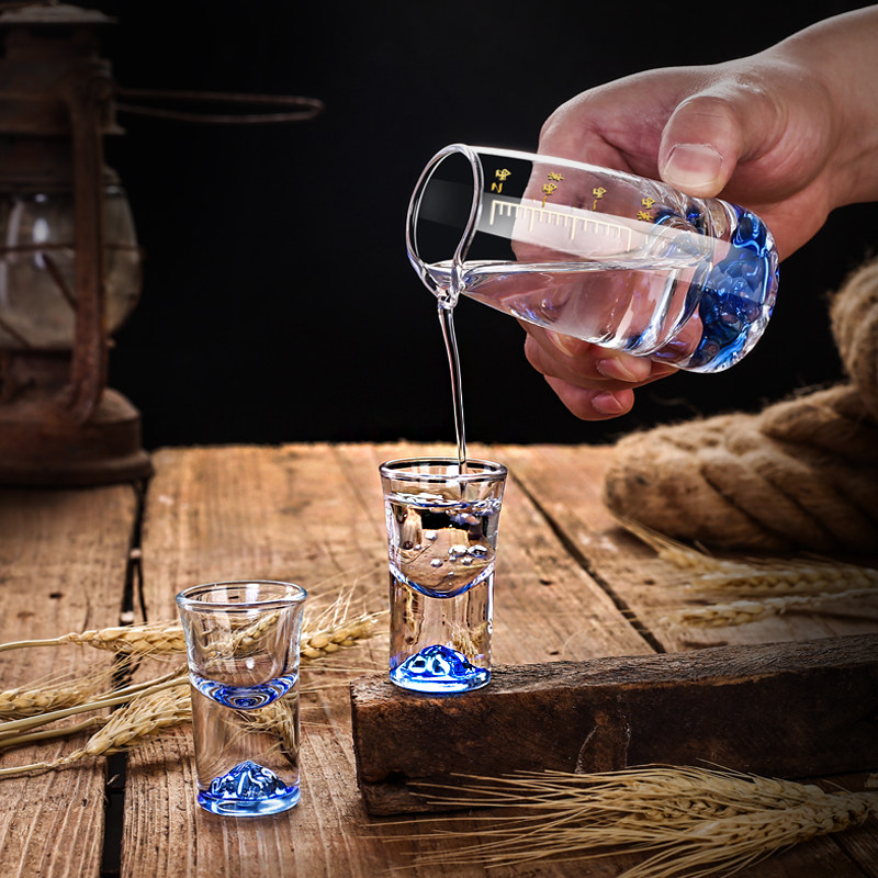 白酒杯分酒器套装家用轻奢高档高级感一口杯蓝山玻璃酒具小酒杯子,餐饮具,白酒杯,淘宝优惠券,粉丝福利购,淘宝优惠卷
