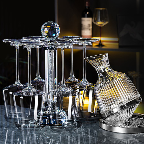家用轻奢红酒杯套装旋转醒酒器