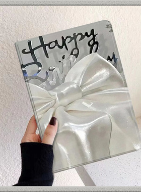 白色蝴蝶结适用苹果平板2022pro11英寸带笔槽ipadair5/4第八九十代2018年air3pro10.5软壳10.9防摔mini6迷你