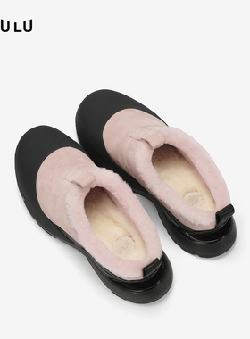 ULU 秋冬舒适保暖时尚包头厚底穆勒鞋男女同款一脚蹬户外休闲鞋