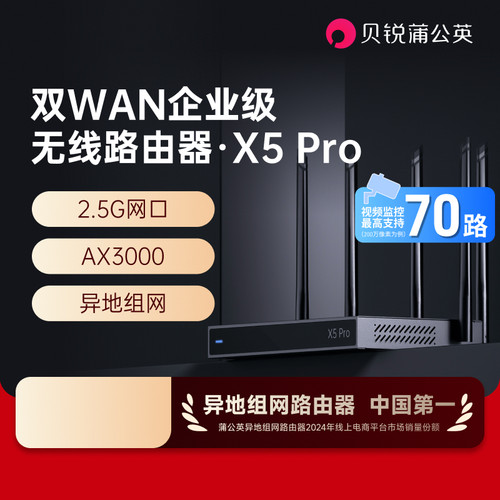 蒲公英X5Pro2.5G双WAN企业路由