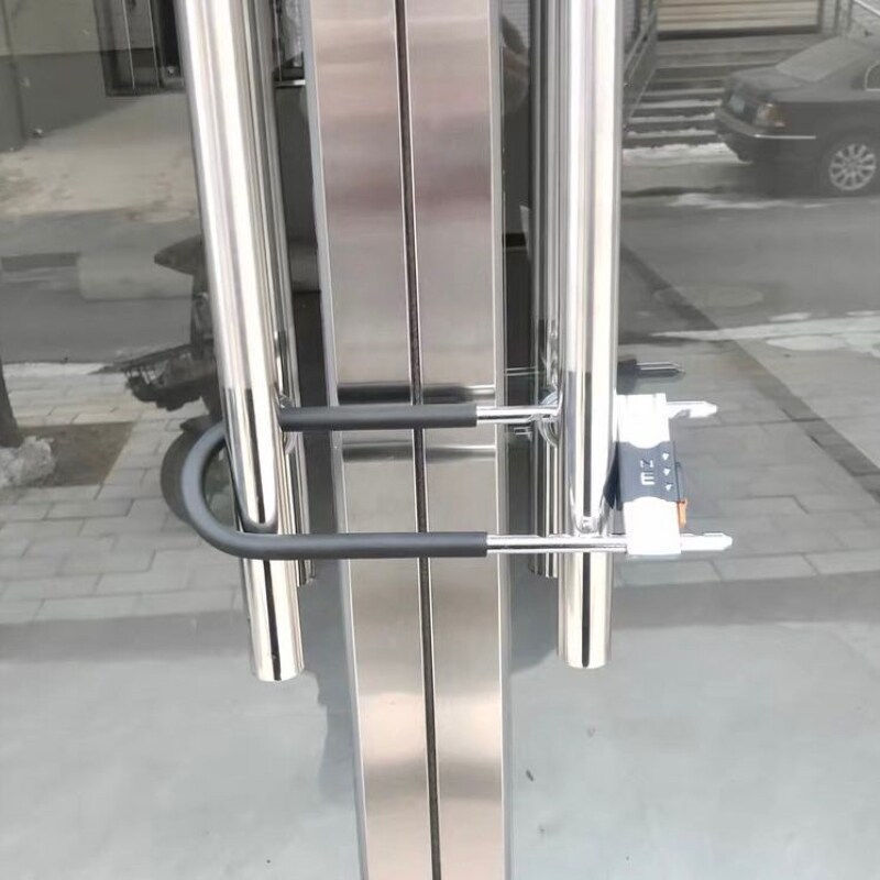 商铺U型锁室外玻璃门锁双门推拉门U形锁长锁插锁u锁型玻璃锁锁具