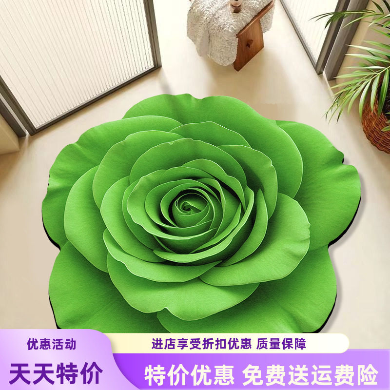 浴室地垫硅藻泥3d立体花卉防滑垫家用吸水速干脚垫子卫生间进门垫