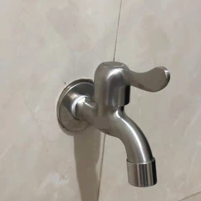 专用快开家用入墙式拖把池全自动洗衣机黑色水龙头四分不锈钢户外