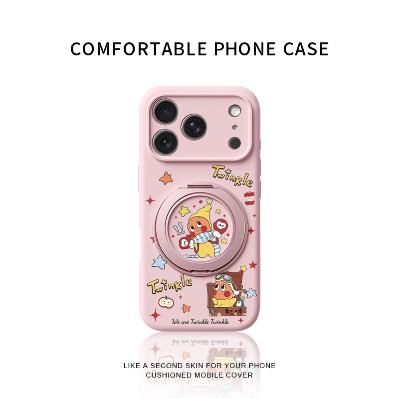 围巾星星人适用苹果17promax手机壳新款iphone16pro镜头全包15液态硅胶软壳防摔保护套360°旋转磁吸支点壳女