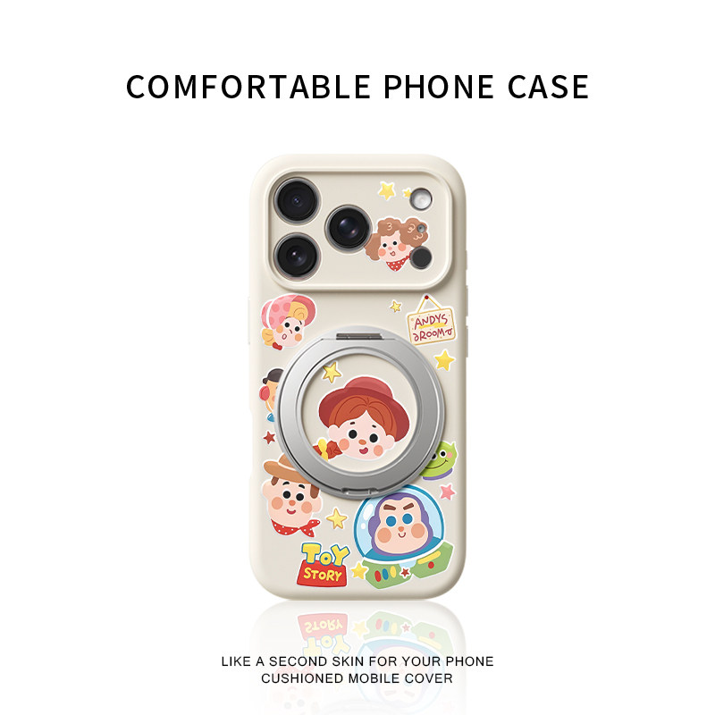 玩具总动员适用苹果17promax手机壳新款iphone16pro女款15巨好看14防摔13液态硅胶软壳360旋转磁吸支点保护壳