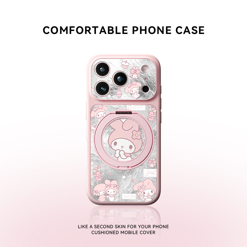 少女心美乐蒂适用苹果18promax手机壳新款iPhone17pro磁吸带支架16p可爱女款15相机按键14镜头全包防摔保护套