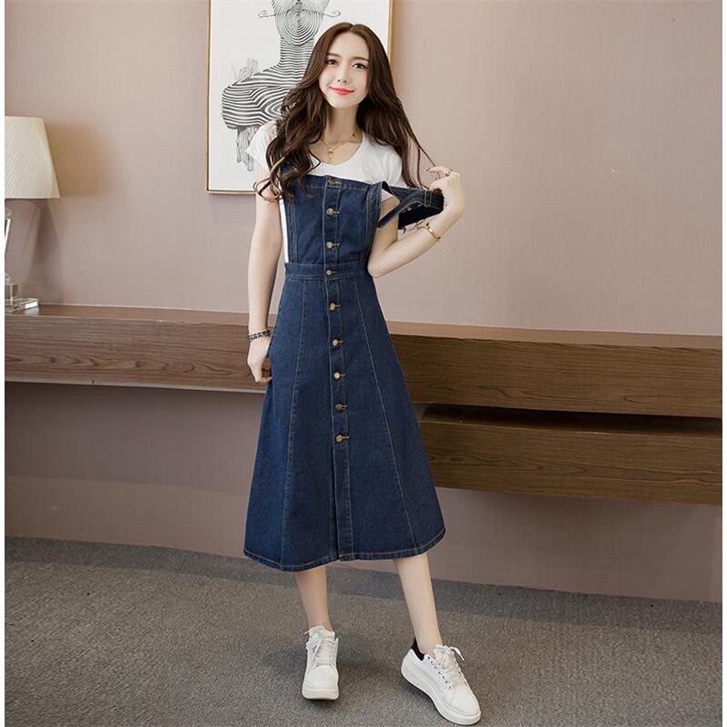 2020 Like a breath of fresh air cowboy Suspender skirt Big swing skirt have more cash than can be accounted for student camisole Dressin the Children/Baby/Family fitted , Skirt(New) , Dress  category - from Buy2taobao.com to provide professional Taobao agent buy service