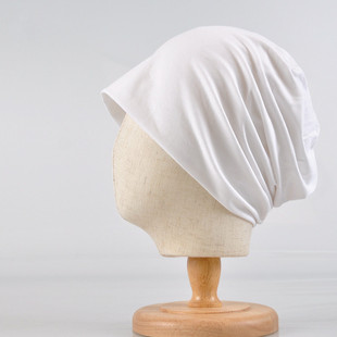 帽子女薄款白色遮盖白发头巾月子光头堆堆帽女高级感男款保暖睡帽