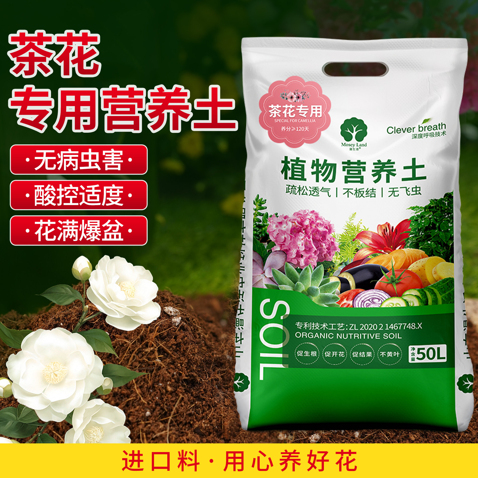 茶花专用土酸性山茶花盆栽营养土阳台种花泥土四季种植土壤专用肥