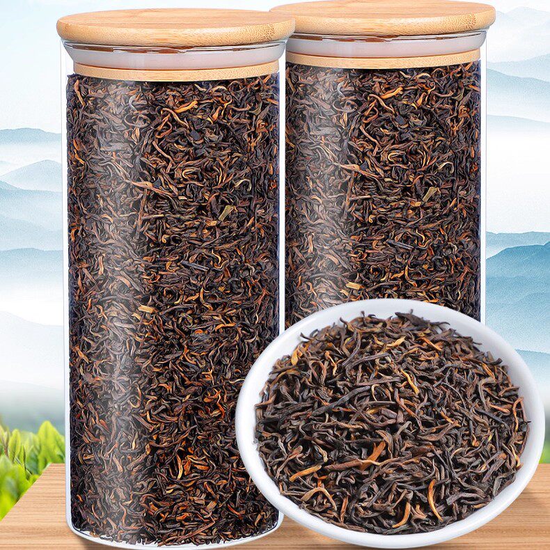 【5A普洱茶玻璃罐】熟茶散茶渤海宫廷普洱金牙陈年老普洱500g