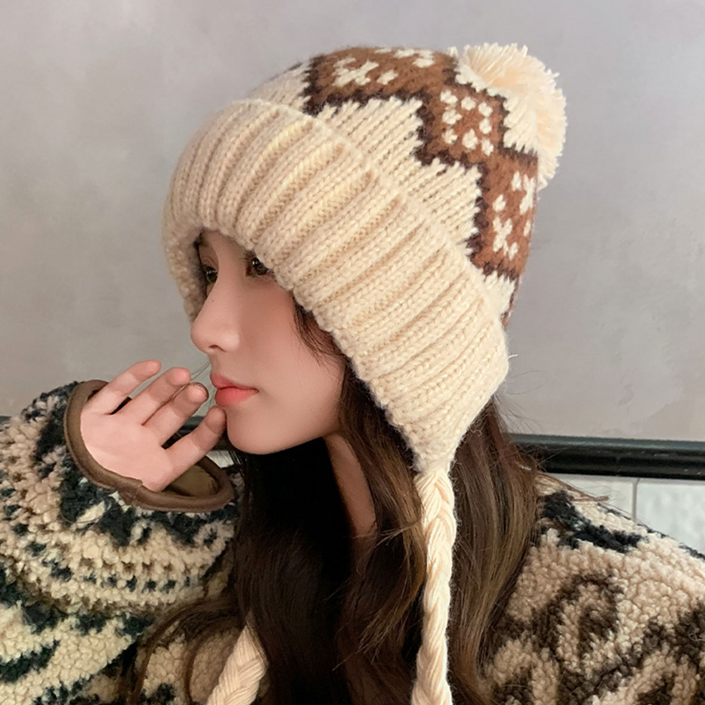 女秋冬毛针织帽加厚保暖显脸小帽