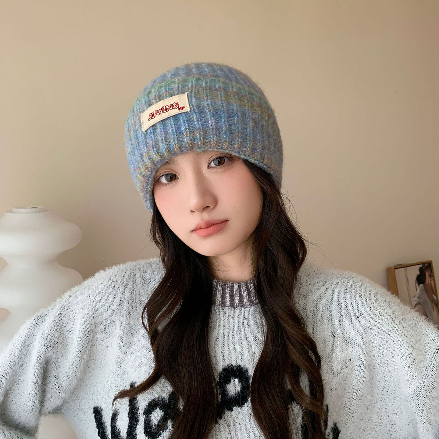 日系渐变毛绒帽女冬季保暖百搭针织帽大头围显瘦毛线帽护耳套头帽,服饰配件/皮带/帽子/围巾,帽子,淘宝优惠券,粉丝福利购,淘宝优惠卷