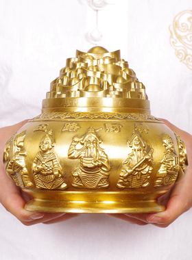 木香黄铜招财中式风客厅摆件