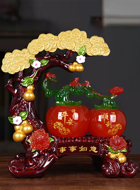 一切顺利，柿子摇钱树，财运摆件，客厅入口酒柜，平易近人的奢华