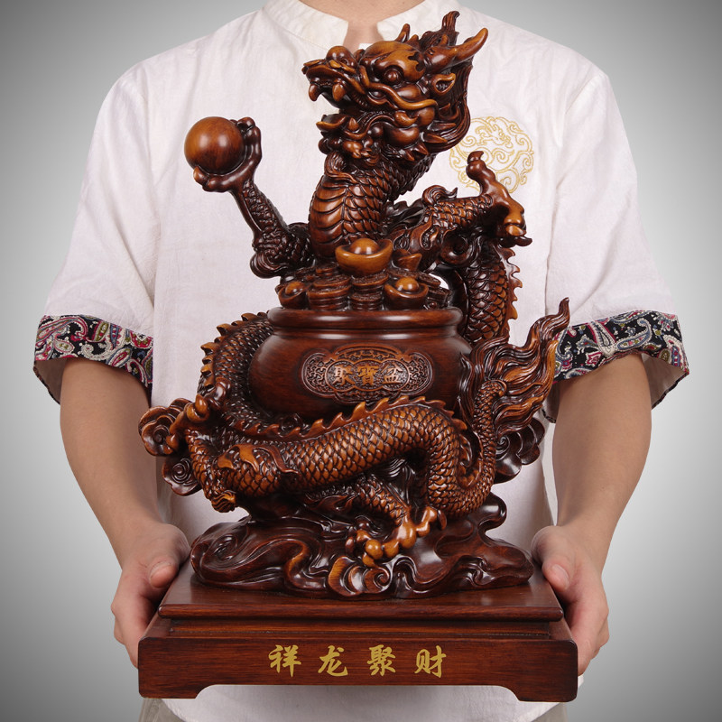 生肖龙摆件招财聚宝盆酒架电视柜客厅装饰品店铺开业送礼新年礼物,家居饰品,桌面摆件,淘宝优惠券,粉丝福利购,淘宝优惠卷