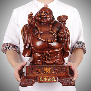 招财笑纳百财大号弥勒佛佛像摆件家居客厅前台电视柜新房乔迁装 饰