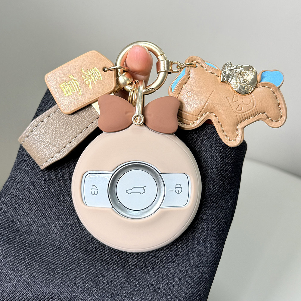 适用奔驰smart钥匙套精灵一号套斯玛特汽车3壳包巴博斯蝴蝶结包扣