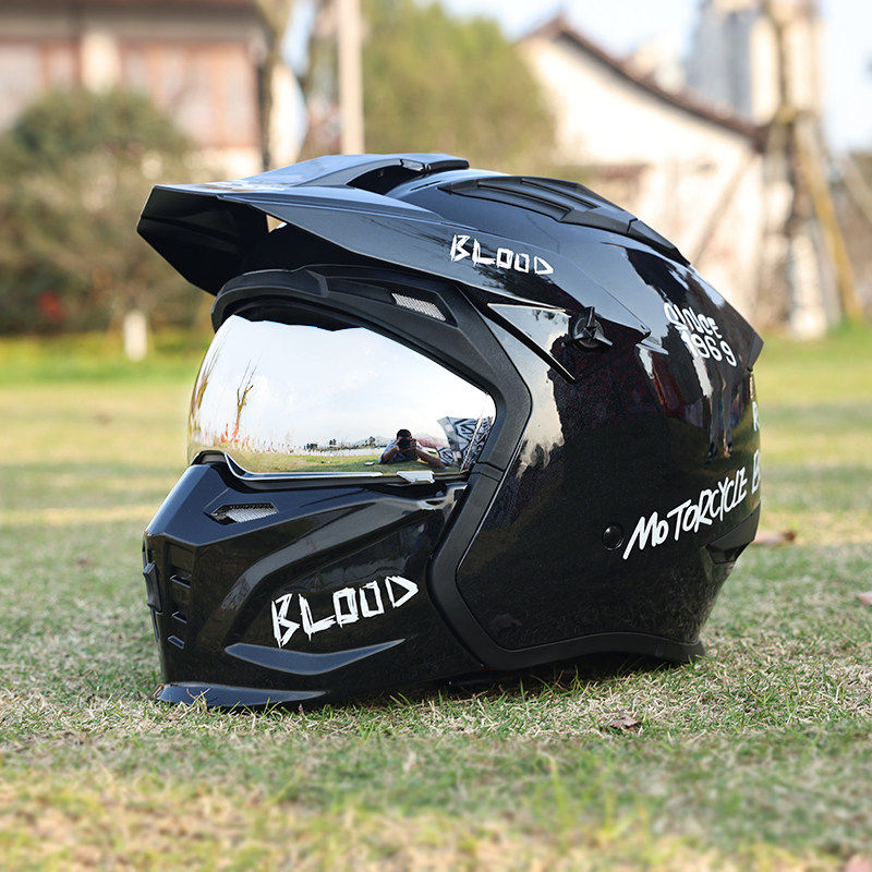 日本araione街霸摩托车头盔男女街车四季机车复古头盔可拆卸组合