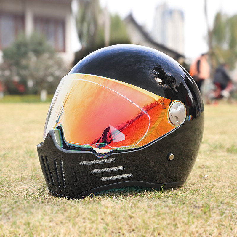 日本araione摩托车复古头盔男女巡航蓝牙全盔重机车幽灵骷髅骑士3