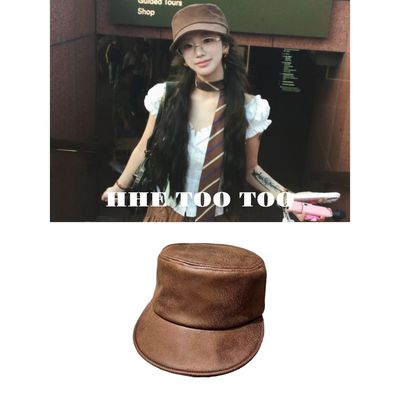 HHE TOO TOO松弛中古风美拉德翻皮绒马术帽025