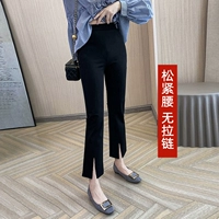 Черные штаны с молнией, эластичная талия