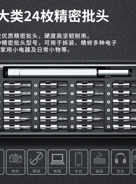 24合一多功能螺丝刀套装S2家用电脑手机拆机精密维修工具批头