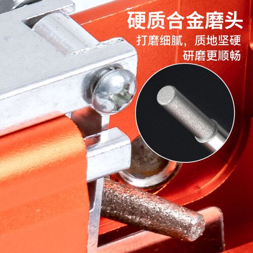 跨境便携式家用手动磨链条园艺工具锂电锯磨刃链条架手摇磨链器
