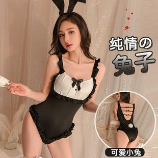 性感兔女郎制服女装大佬cos伪娘免脱连体衣睡衣男cd变装丝袜套装