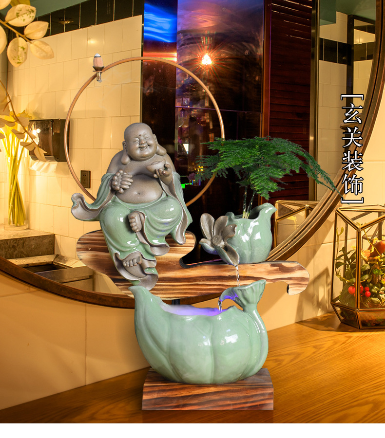 創意瓷噴泉流水茶桌桌面擺件招財客廳辦公裝飾品家居倒流香佛像陶在類目 特色手工藝, 其他特色工藝品中 - 來自Buy2taobao.com提供專業的淘寶代購服務