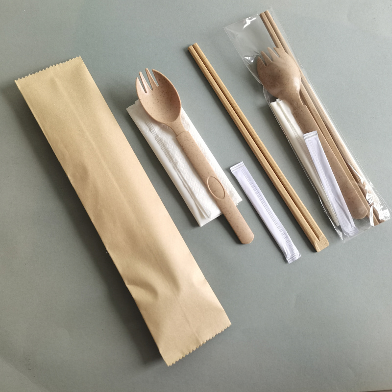 方便竹筷环保可降解小麦叉勺