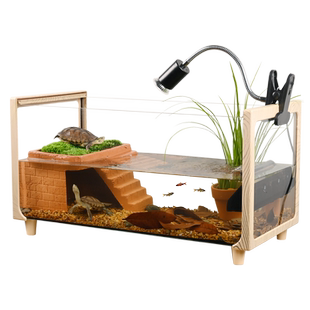 乌龟生态造景玻璃饲养缸带晒台别墅家用养乌龟的专用缸鱼龟混养缸