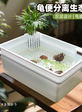 新型乌龟生态缸造景绿植双层龟便分离养龟隔离发色盒饲养育苗盆