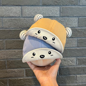 婴儿帽子可爱丸子小熊软檐鸭舌帽春秋婴幼儿男宝宝户外遮阳棒球帽