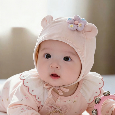 婴儿帽子春秋季护耳囟门胎帽女宝