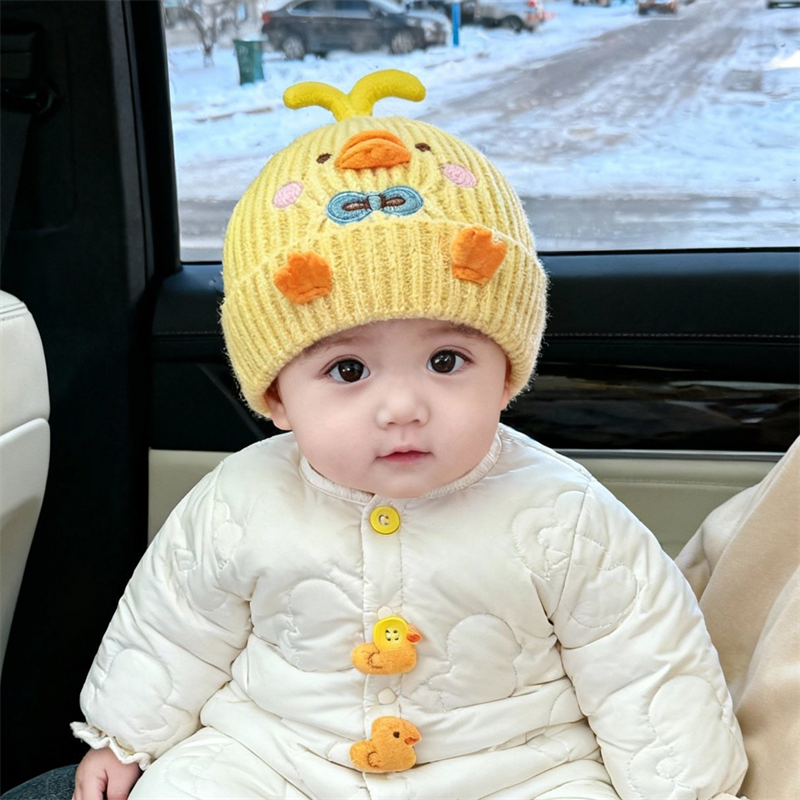 宝宝帽子秋冬季保暖加厚针织套头