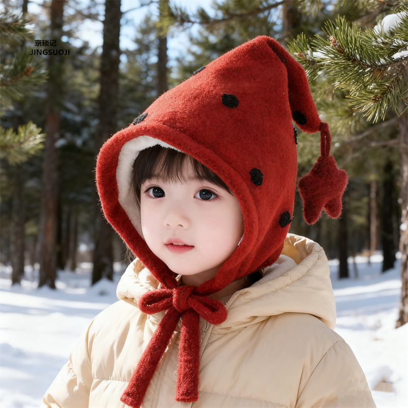 儿童帽子冬季韩版女童精灵帽