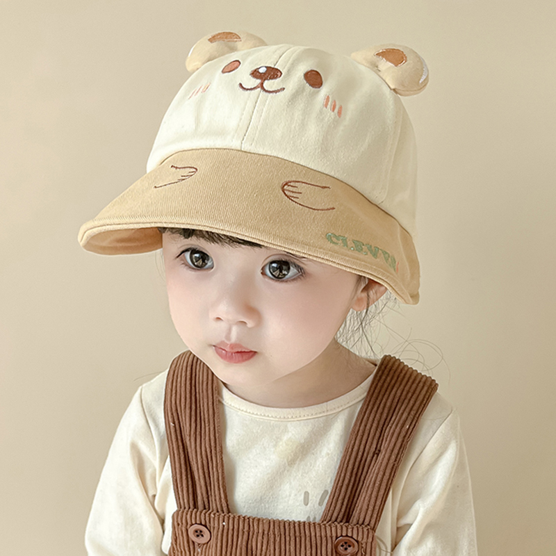 宝帽子春秋薄款渔夫帽可爱鸭舌帽