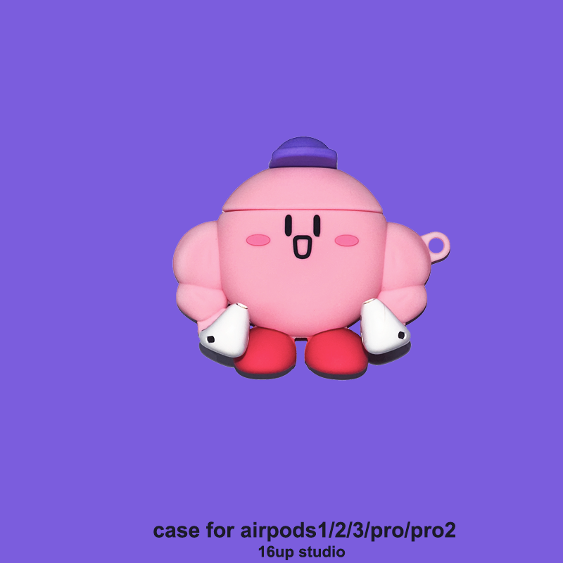 恶搞肌肉星之卡比适用airpodspro2保护套可爱卡通趣味粉色个性创意小众3代苹果无线蓝牙耳机壳硅胶防摔软case