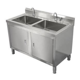 包邮商用不锈钢单双三眼水池水槽洗菜盆家用柜式洗碗消毒池沥水池