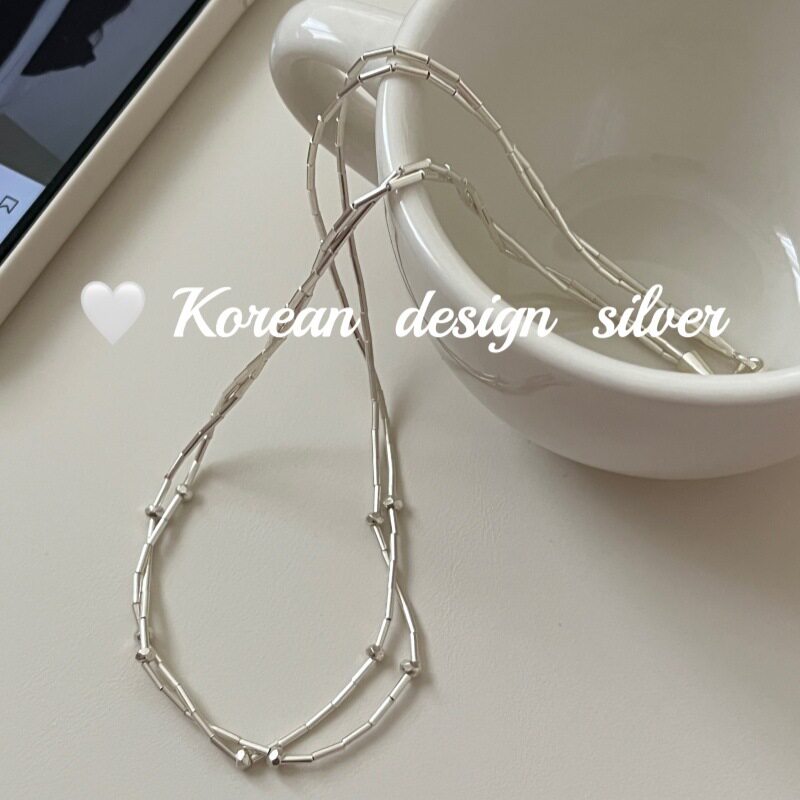 清迈手工S925纯银重工锁骨链女