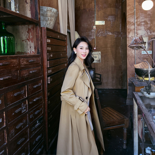 高级感鹅绒风衣羽绒服女冬新款韩版宽松气质内胆可拆卸大衣外套