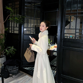 高级感水貂毛领羊绒大衣女2025新款 冬季 轻奢收腰气质双面毛呢外套