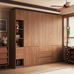 实木生态板衣柜家用卧室对开门衣橱现代简约储物2026儿童收纳柜子