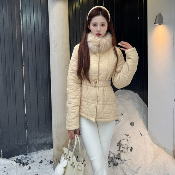 【SALE服饰】中款毛领服女秋冬气质收腰显瘦保暖设计感高级感外套
