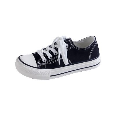 韩森巧低帮斜头韩版帆布鞋女