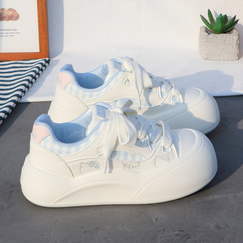 2026春季新款可爱卡通印花厚底面包休闲鞋女百搭学生板鞋运动鞋女,女鞋,时尚休闲鞋,淘宝优惠券,粉丝福利购,淘宝优惠卷